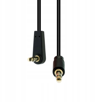 Picture of Kabel ProXtend Mini-Jack 3-Pin Angled Slim Cable M-M Black 0.5M