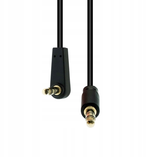 Изображение Kabel ProXtend Mini-Jack 3-Pin Angled Slim Cable M-M Black 0.5M
