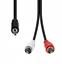 Изображение Kabel ProXtend Mini-Jack 3-Pin to 2 x RCA Cable M-M Black 2M