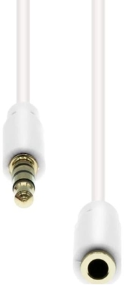 Picture of Kabel ProXtend Mini-Jack 4-Pin Slim Extension Cable White 1.5M