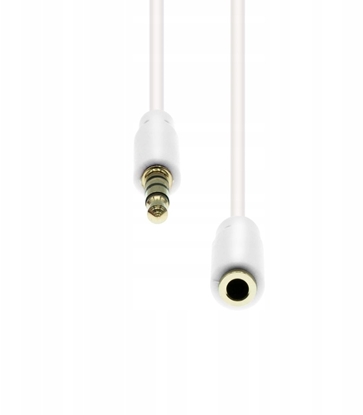 Picture of Kabel ProXtend Mini-Jack 4-Pin Slim Extension Cable White 10M
