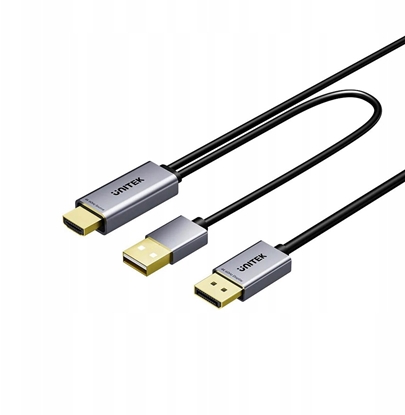 Изображение Kabel Unitek DisplayPort - HDMI + USB-A 1.8m czarny (V1714AGY01)