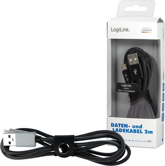 Изображение Kabel USB 2.0 A męski do Micro-B męski, dł. 2m szary 