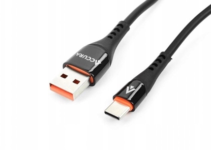 Picture of Kabel USB Accura USB-A - USB-C 2.0m gumowy 5V/2A czarny