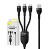 Picture of Kabel USB Baseus USB-A - USB-C + microUSB + Lightning 1.2 m Czarny (CASS030001)