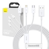 Изображение Kabel USB Baseus USB-A - USB-C + microUSB + Lightning 1.5 m Biay (CAMLTYS-02)