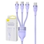 Attēls no Baseus Flash Series 2 3-in-1 USB Cable USB-C + micro USB + Lightning 100W 1.5m / violet