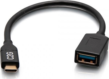 Attēls no Kabel USB C2G USB-C Male to USB-A Female SuperSpeed USB 5Gbps Adapter Converter - Kabel USB - USB Typ A (W) do 24 pin USB-C (M) - USB 3.2 Gen 1 - 30 V - 15 cm - uformowany - czarny