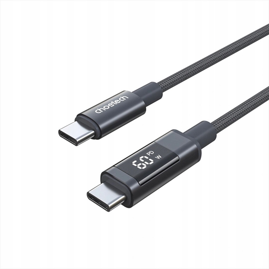 Picture of Kabel USB Choetech PD60W USB-C to USB-C Digital Display 1.2m Nylon Cable - black