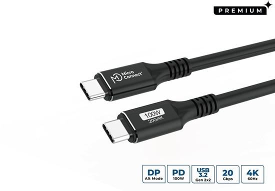 Picture of Kabel USB MicroConnect USB-C - USB-C 0.5 m Czarny (USB3.2CC05)