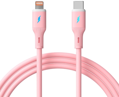 Picture of Kabel USB type C / Lightning 1m AK-USB-71 30W silikonowy róowy