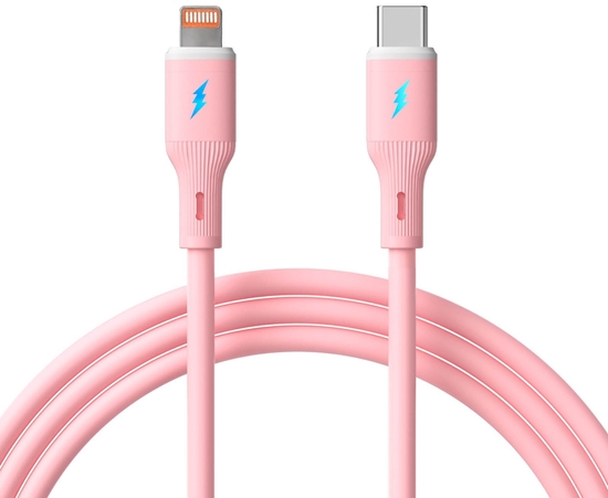 Picture of Kabel USB type C / Lightning 1m AK-USB-71 30W silikonowy róowy