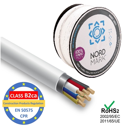 Attēls no Kabelis apsardzes un signalizācijas sistēmām, Nordmark, 4 dzīslas, apalvots varš/ LSZH B2ca/ 100m