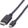 Изображение Kabelis miniDP > HDTV, M/M, 1.0m, melns, Value