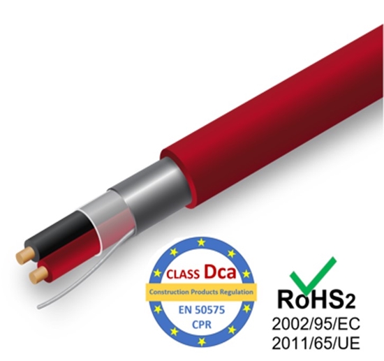 Изображение Kabelis ugunsdrošības sistēmām PRO BASE - 1x2x0.8, sarkans,100m, CPR class - Dca