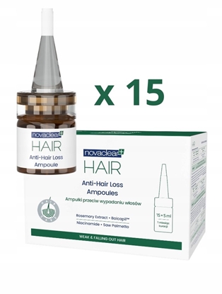 Attēls no Kallos NOVACLEAR Hair Ampuki p/wyp wosów 15x5ml&