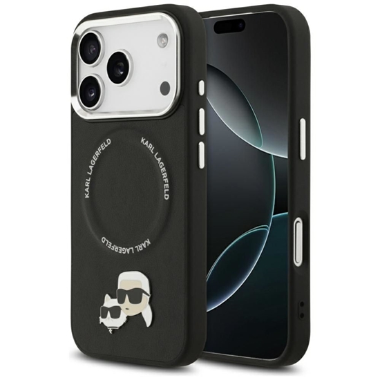 Picture of Karl Lagerfeld KARL LAGERFELD case for IPHONE 17 Pro Max compatible with MagSafe KLHMP17XPSMLRKCK (PU K&C Pins) black