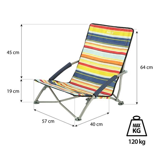 Picture of Kempinga krēsls NC3035 BLUE-RED BEACH CHAIR NILS CAMP