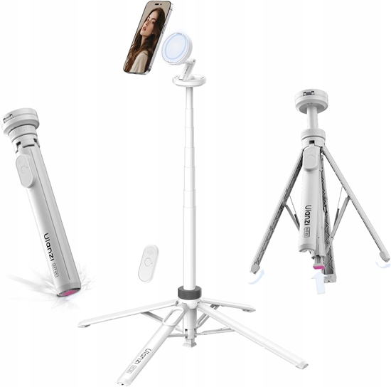 Picture of Kijek Selfie Stick Statyw 1,5m Na Magnes Magsafe Telefon Smartfon + Pilot / Mt85 / Biay