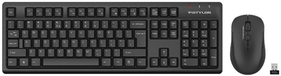 Изображение Klawiatura + mysz A4Tech A4tech FG1200 FStyler bezprzewodowy zestaw biurowy klawiatury z mysz 2,4G czarny