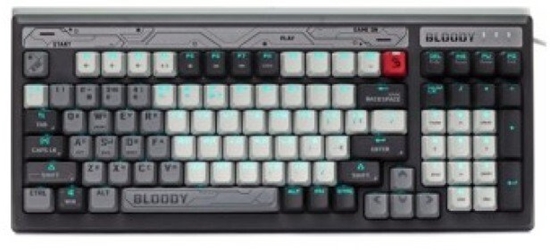 Picture of Klawiatura A4Tech A4tech Bloody B950 podwietlana mechaniczna gamingowa klawiatura RGB, Brown Switch, USB, CZ, szary
