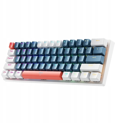 Attēls no Klawiatura Klawiatura gamingowa Machenike K500-B61 przewodowa mechaniczna podwietlana Brown Switch - niebiesko-biaa