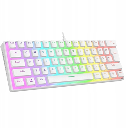 Picture of Klawiatura Rampage Rampage Klawiatura mechaniczna gamingowa Radiant K11 60% RGB Blue Switch, biaa