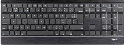 Attēls no Klawiatura Rapoo RAPOO klawiatura E9500M Multi-mode Wireless Ultra-slim Keyboard Black