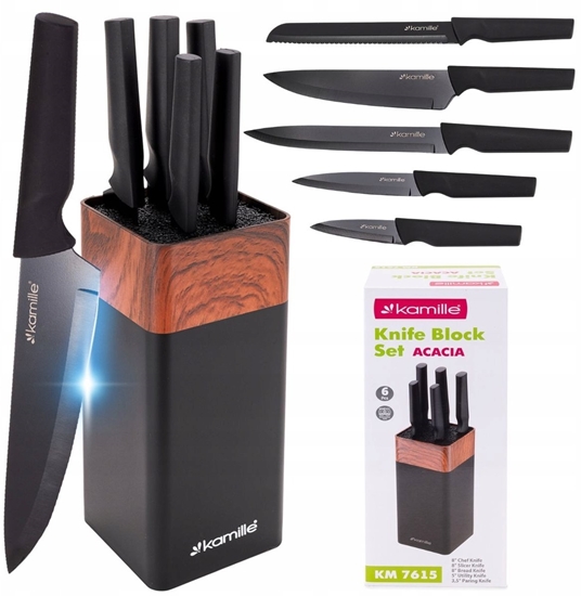 Изображение Knife set in block, 6 pcs, 7615, Kamille