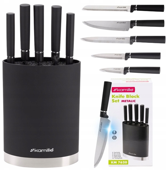 Изображение Knife set with stand, 6 pcs, 7620, Kamille