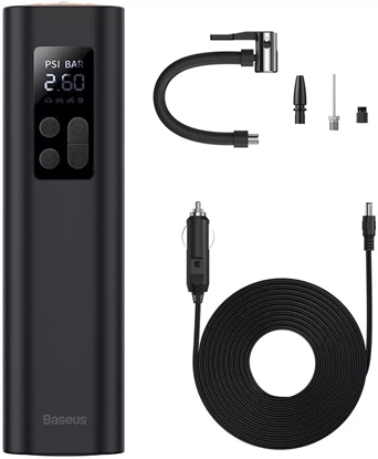 Attēls no Kompresor samochodowy Baseus Pompka samochodowa Baseus GoTrip VA1 kompresor 150 PSI z zasilaniem 12 V - ciemnoszara