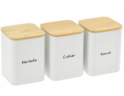Attēls no KRISBERG Komplet 3 pojemników kawa herbata cukier 13.5x9.5cm KRISBERG KS-2715 (napisy PL)