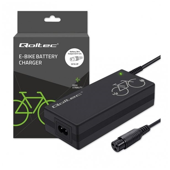 Изображение Ładowarka do roweru elektrycznego 36V | 42V | 2A | 3P-GX16 + kabel zasilający 
