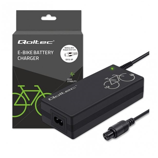 Изображение Ładowarka do roweru elektrycznego 36V | 42V | 2A | GX12-3Pin + kabel zasilający 