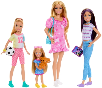 Attēls no Lalka Barbie Mattel 4-pak Siostry: Barbie, Skipper, Stacie i Chelsea (HWJ01)