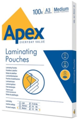Attēls no Laminēšanas plēve Fellowes APEX 100gab Glossy A3 Medium