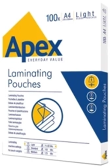 Picture of Laminēšanas plēve Fellowes APEX 100gab Glossy A4 LIGHT