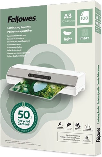 Picture of Laminēšanas plēves Fellowes Eco 100gab Matte A3