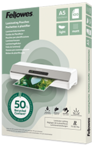 Picture of Laminēšanas plēves Fellowes Eco 100gab Matte A5
