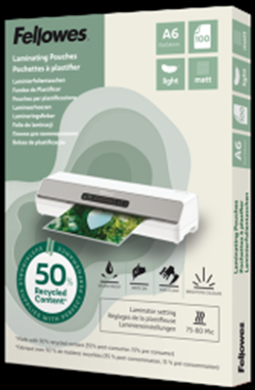 Picture of Laminēšanas plēves Fellowes Eco 100gab Matte A6