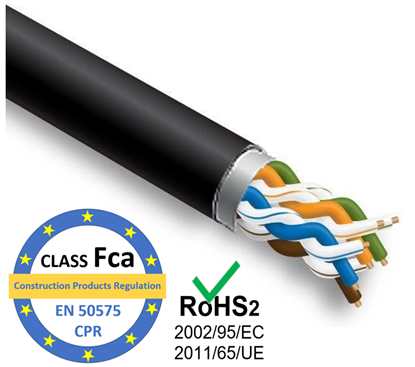 Изображение LAN Datortīklu kabelis, CAT5E FTP, ārdarbu montāžai, 305m