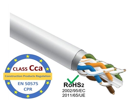 Изображение LAN Datortīklu kabelis, STEINMARK, CAT6E FTP, iekšdarbu montāžai, 305m | CPR klase Cca| LSZH