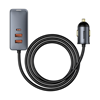 Picture of Lādētājs Baseus Multi-port Fast Charging Car Charger with Extension Cord 120W 1.5m