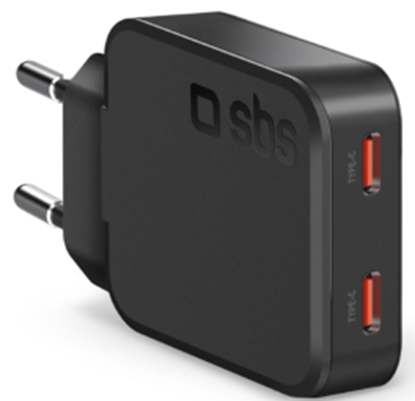 Изображение Lādētājs SBS Ultra-slim 2x Type-C 65W