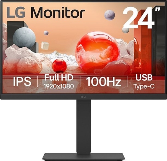 Picture of LCD Monitor|LG|23.8"|Business|Panel IPS|1920x1080|16:9|100 Hz|5 ms|Swivel|Pivot|Height adjustable|Tilt|24BA650-B