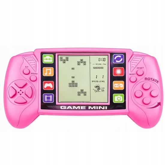 Изображение LeanToys Elektroniczna Gra Konsola Do Gry Tetris Przenona LCD Róowa