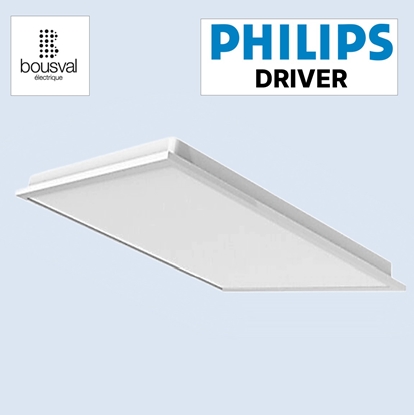 Attēls no LED panelis. 600x600mm, 40W, 4000K (izgriezumam 595x595x34mm) balts rāmis ar Philips barošanas bloku