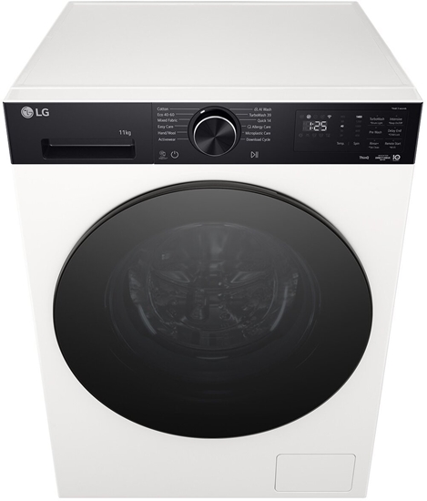 Изображение LG | Washing machine | F4X5011THB | Energy efficiency class A | Front loading | Washing capacity 11 kg | 1400 RPM | Depth 57 cm | Width 60 cm | Display | LED | Steam function | Direct drive | Wi-Fi | White