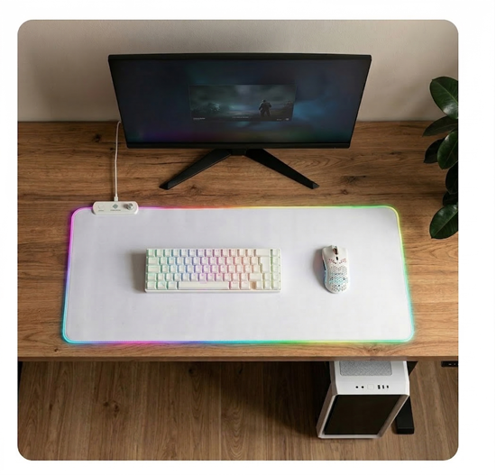 Picture of Liela izmēra DELTACO peles paliktnis ar RGB apgaismojumu, 900x360x4 mm, 13 LED režīmi | DELTACO