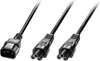Picture of Lindy 2.5m IEC C14 to 2xIEC C5 Splitter Extension Cable